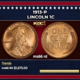 1913-p Lincoln Cent 1c ms66 rd SEGS