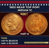 1903 Indian Cent Near Top Pop! 1c ms67 rd SEGS