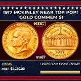 1917 McKinley Gold Commem Dollar Near Top Pop! 1 ms67 SEGS