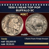 1930-s Buffalo Nickel Near Top Pop 5c ms66+ SEGS