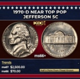 1970-d Jefferson Nickel Near Top Pop 5c ms66+ SEGS