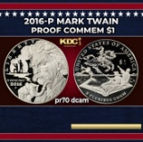 2016-p Mark Twain Proof Modern Commem Dollar $1 pr70 dcam SEGS