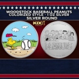Woodstock Baseball Peanuts Colorized Style - 1 oz Silver Round Round
