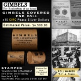 Rare A+ Level GIMBLES 10 Coin Peace Circ Dollar $1 Roll