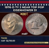 1976-d Ty 2 Eisenhower Dollar Near Top Pop $1 ms67 SEGS