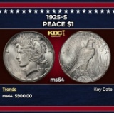 1925-s Peace Dollar $1 Grades ms64
