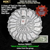 20x 1963 $2 Red Seal United States Note Grades AU/CU
