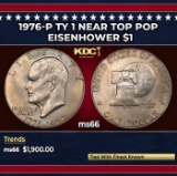 1976-p Ty 1 Eisenhower Dollar Near Top Pop $1 ms66 SEGS