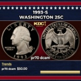 1993-s Proof Washington Quarter 25c pr70 dcam SEGS