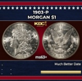 1903-p Morgan Dollar $1 Grades ms63+
