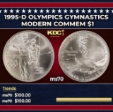 1995-d Olympics Gymnastics Modern Commem Dollar $1 ms70 SEGS