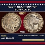 1930-p Buffalo Nickel Near Top Pop 5c ms67 SEGS