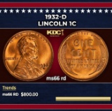 1932-d Lincoln Cent 1c Grades ms66 rd