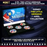 5 Coin Disney The Little Mermaid Gold Plated Round Collection