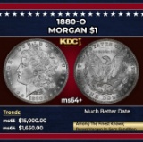 1880-o Morgan Dollar $1 ms64+ SEGS