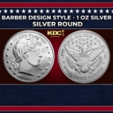 Barber Design Style - 1 oz Silver Round Round