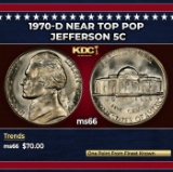 1970-d Jefferson Nickel Near Top Pop 5c ms66 SEGS