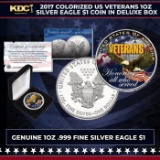 2017 Colorized US Veterans 1oz Silver Eagle $1 Coin in Deluxe Box Other Toy