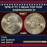 1976-p Ty 2 Eisenhower Dollar Near Top Pop $1 ms66+ SEGS