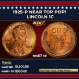 1925-p Lincoln Cent Near Top Pop! 1c ms67 rd SEGS