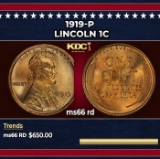 1919-p Lincoln Cent 1c Grades ms66 rd