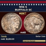 1916-s Buffalo Nickel 5c ms65 SEGS