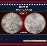 1887-p Morgan Dollar $1 Grades ms64+