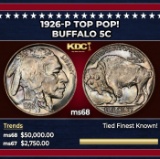 1926-p Buffalo Nickel TOP POP! 5c ms68 SEGS
