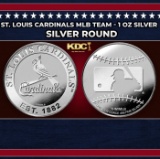 St. Louis Cardinals MLB Team - 1 oz Silver Round Round