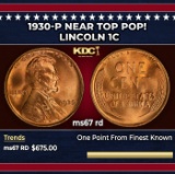 1930-p Lincoln Cent Near Top Pop! 1c ms67 rd SEGS