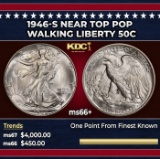 1946-s Walking Liberty Half Dollar Near Top Pop 50c ms66+ SEGS