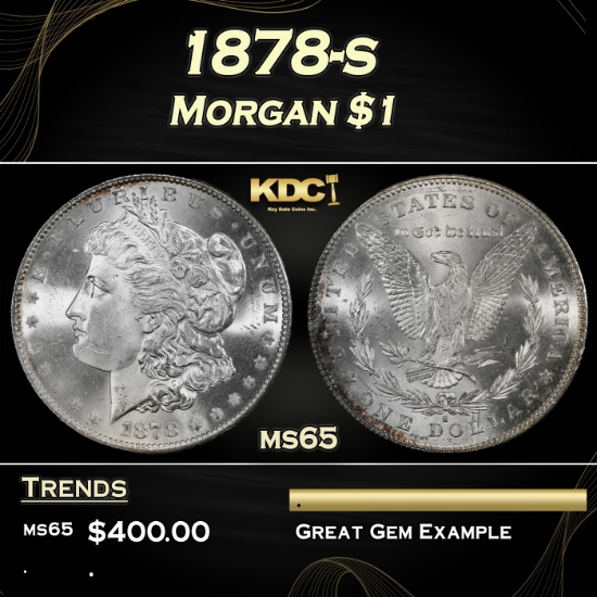1878-s Morgan Dollar $1 Grades ms65