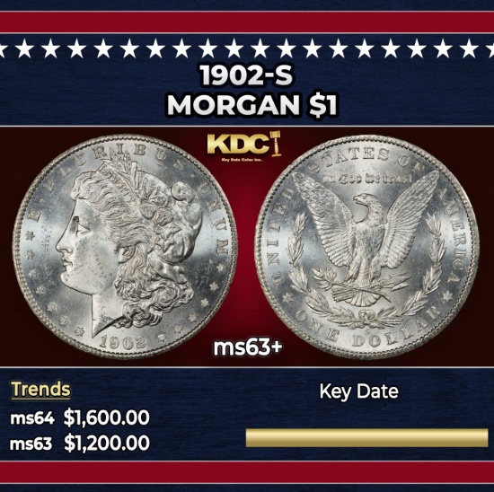1902-s Morgan Dollar $1 ms63+ USCG