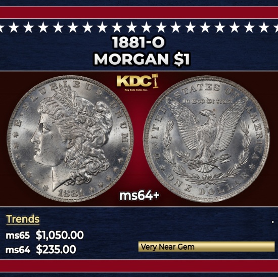 1881-o Morgan Dollar $1 Grades ms64+