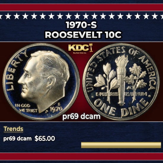 1970-s Proof Roosevelt Dime 10c pr69 dcam SEGS