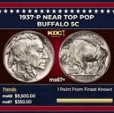 1937-p Buffalo Nickel Near Top Pop 5c ms67+ SEGS
