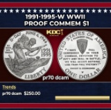 1991-1995-w WWII Proof Modern Commem Dollar $1 pr70 dcam SEGS