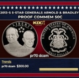 2013-S 5-Star Generals Arnold & Bradley Proof Modern Commem Half Dollar 50c pr70 dcam SEGS