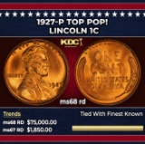 1927-p Lincoln Cent TOP POP! 1c ms68 rd SEGS