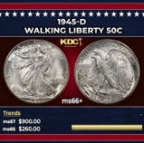 1945-d Walking Liberty Half Dollar 50c ms66+ SEGS