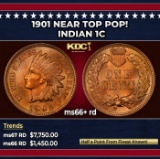 1901 Indian Cent Near Top Pop! 1c ms66+ rd SEGS