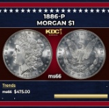 1886-p Morgan Dollar $1 Grades ms66