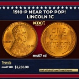 1910-p Lincoln Cent Near Top Pop! 1c ms67 rd SEGS