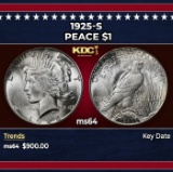 1925-s Peace Dollar $1 Grades ms64