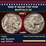 1930-p Buffalo Nickel Near Top Pop 5c ms66+ SEGS