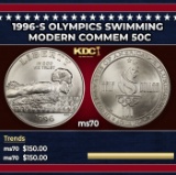 1996-s Olympics Swimming Modern Commem Half Dollar 50c ms70 SEGS