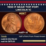 1930-p Lincoln Cent Near Top Pop! 1c ms67+ rd SEGS
