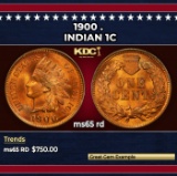 1900 Indian Cent . 1c Grades ms65 rd