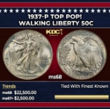1937-p Walking Liberty Half Dollar TOP POP! 50c ms68 SEGS