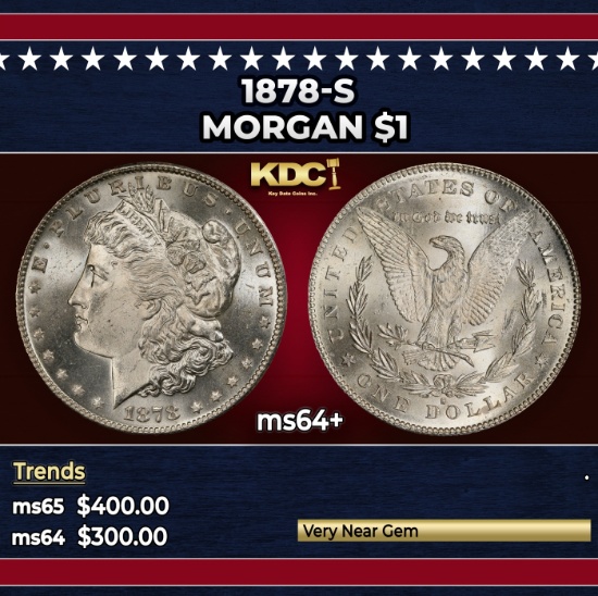 1878-s Morgan Dollar $1 Grades ms64+